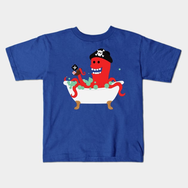 Octopus Bathtub Buddy Kids T-Shirt by Doodle Workshop